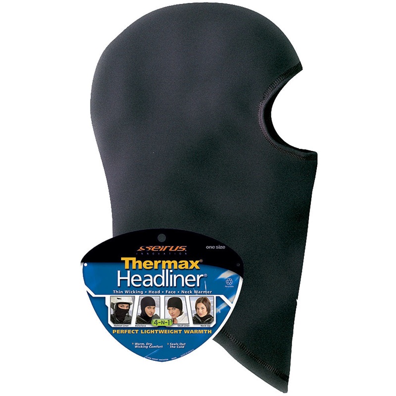 Seirus Thermax Balaclava and Headliner Combo – Ultimate Face and Neck Warmers in Black