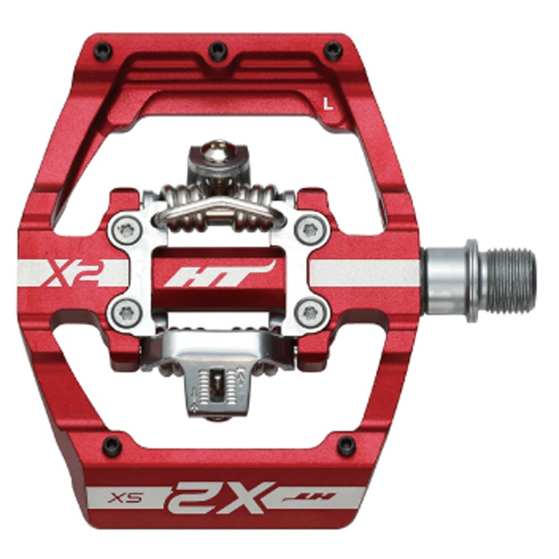 HT Pedals X2-SX Clipless Platform Pedals, CrMo – Red