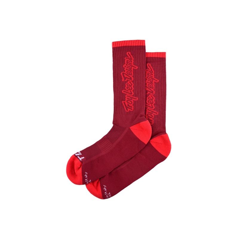 Troy Lee Designs Performance Sock – Signature – Oxblood Oxblood Small/Medium