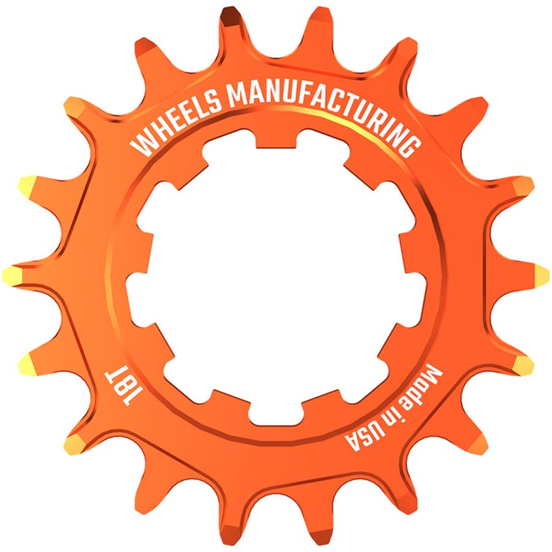 Wheels Manufacturing SOLO-SPEED Cog – 18t, Fits SOLO-SPLINE and SOLO-XD kits, Orange