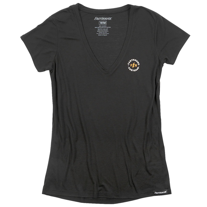 Fasthouse Easy Rider Deep V Tee – Womens – Black Black Small