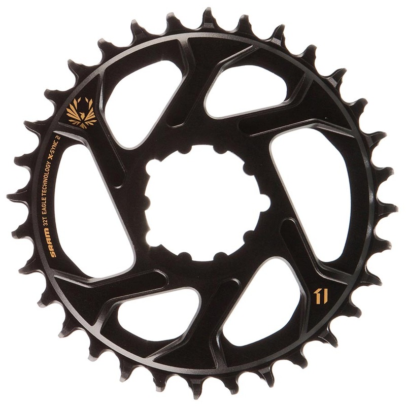 SRAM X-Sync 2 Eagle Direct Mount Chainring – 32 Tooth 3mm Boost Offset 12-Speed BLK Gold