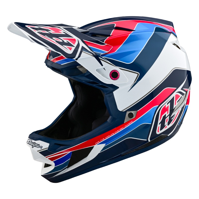 Troy Lee Designs D4 Polyacrylite Full Face Helmet with MIPS – Block – Blue-White Blue – White X-Small