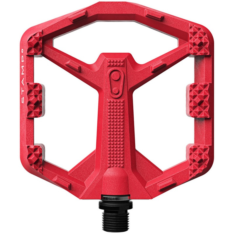 Crankbrothers Stamp 0 Pedals – Platform, Aluminum, 9/16″, Bright Red, Small
