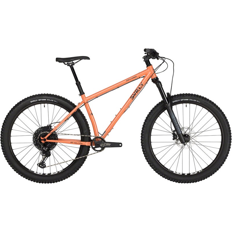 Surly Karate Monkey Front Suspension Bike – 27.5″, Steel, Peach Salmon Sundae, Large