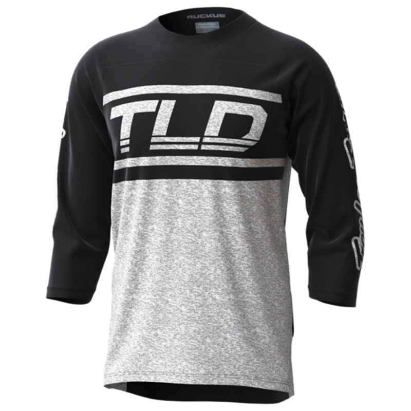 Troy Lee Designs Ruckus 3/4 Sleeve MTB Jersey – Bars – Black-Off White Black – Off White Small