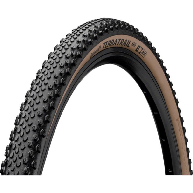 Continental Terra Trail ShieldWall 700c Folding Gravel Tire – Black-Brown Black – Brown 40c PureGrip – E25