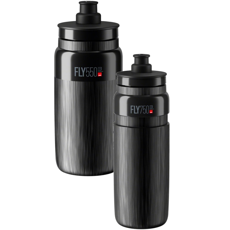 Elite Fly Tex Water Bottle Bundle Durable, Textured Grip, Lightweight Plastic, 550ml & 750ml