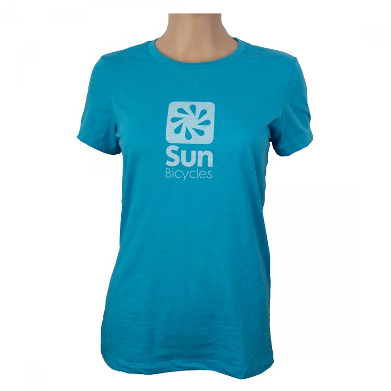 Sun Bicycles 60/40 T-Shirt Heather Aqua LG Ladies