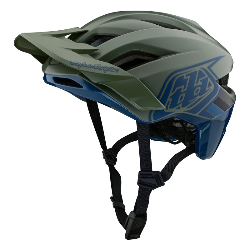 Troy Lee Designs Flowline SE MTB Helmet – Badge – Olive-Indigo Olive – Indigo X-Small/Small