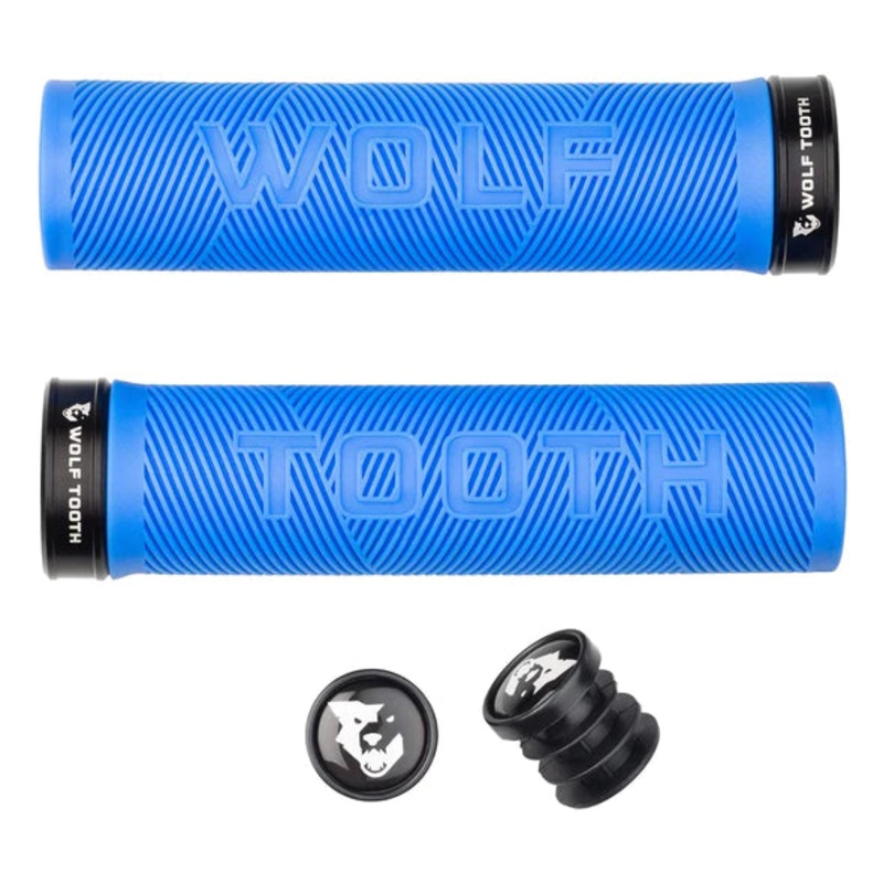 Wolf Tooth Components Echo Lock-On MTB Grips  Blue Blue – Black