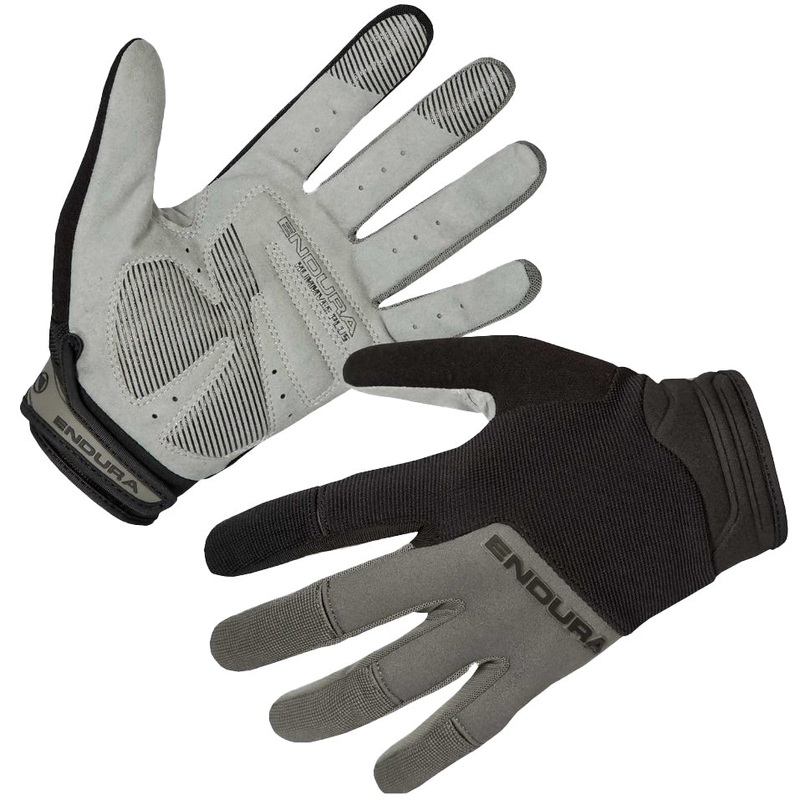 Endura Hummvee Plus II Cycling Gloves Black | Durable, Protective, Gel Padding, Neoprene Knuckles, Stretch Rib Mesh, Grip-Enhancing Silicone Print 2XL