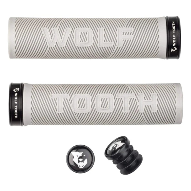 Wolf Tooth Components Echo Lock-On MTB Grips  Gray Gray – Black