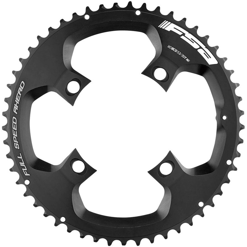 FSA PowerBox/SL-K Super Road Chainring 1x 53T Tooth Count 110BCD Asymmetric Bolt Pattern 4-Bolt Interface  BLK