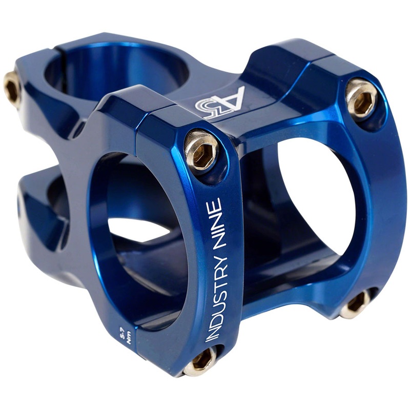 Industry Nine A318 Stem – 50mm, 31.8mm Clamp, +/-4.4, 1 1/8″, Aluminum, Blue