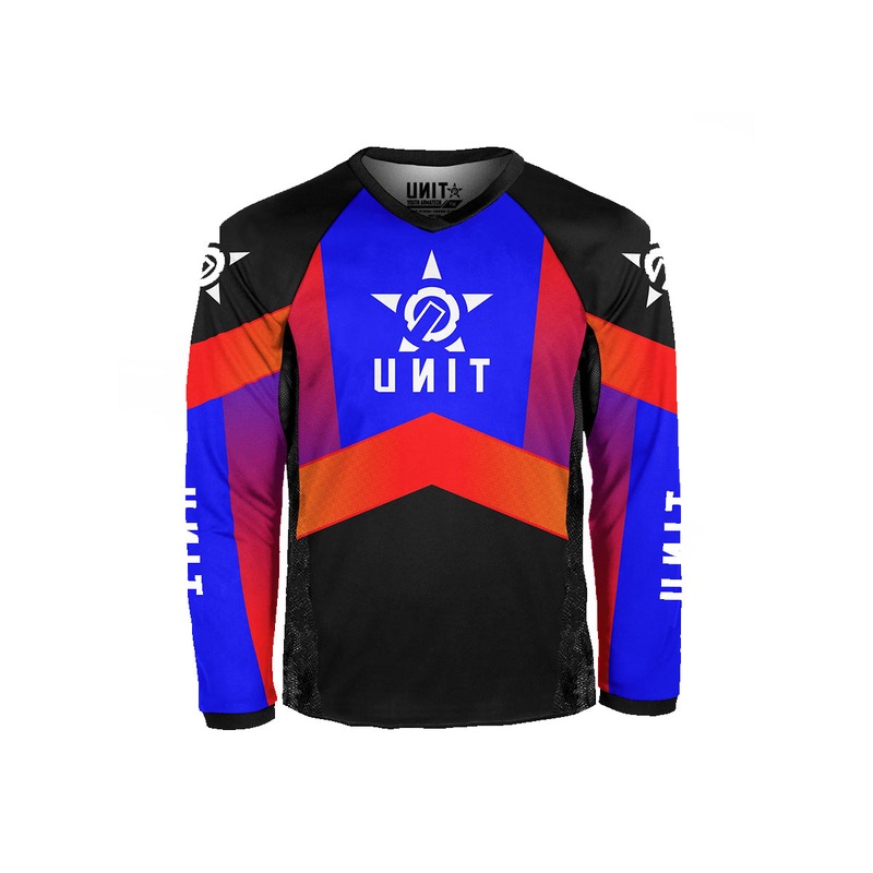 Unit Contender Long Sleeve MTB Jersey – Blue Blue X-Small