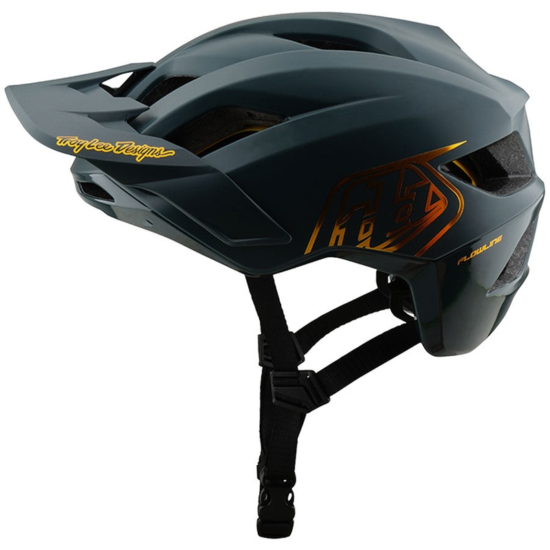 Troy Lee Designs Flowline Helmet   Point Gray/Gold, X-Small/Small