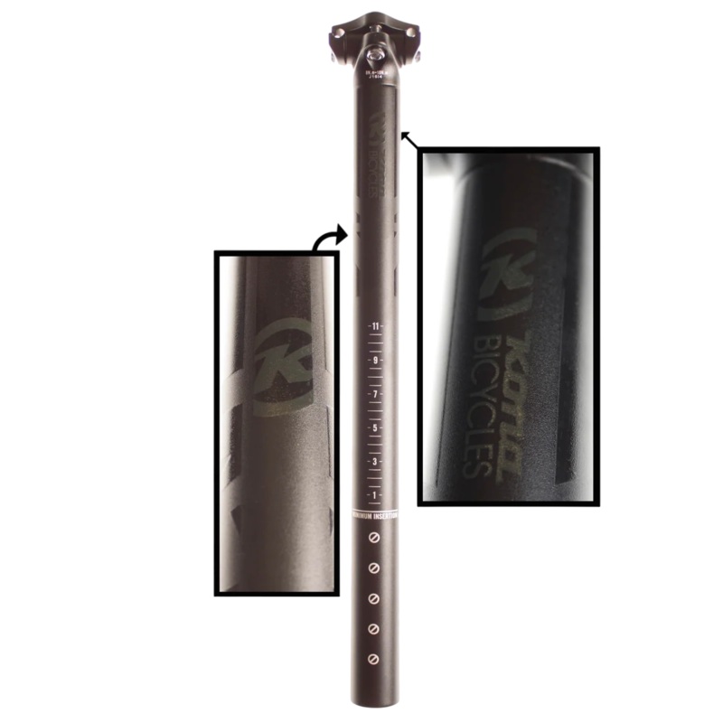 Kona Alloy Seatpost – Anodized Black Anodized Black 31.6mm – 350mm