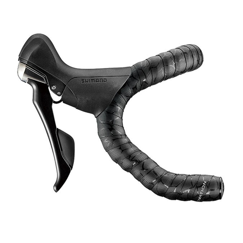 Ciclovation Leather Touch Handlebar Tape  Premium Multi-Layer Foam, Shock Absorption, Weather-Resistant Grips, Reusable Lock-In Plugs for Cycling Comfort Magma Black/Ash