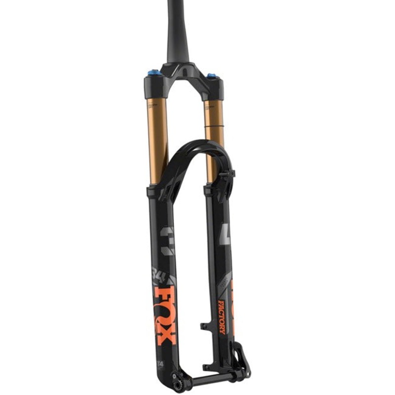 Fox Suspension 34 Float 140 Factory 29″ 15QRx110 – Shiny Black-Orange-Gloss Black Logo – 2022 Shiny Black – Orange FiT4 – 3PosAdj 51mm Rake