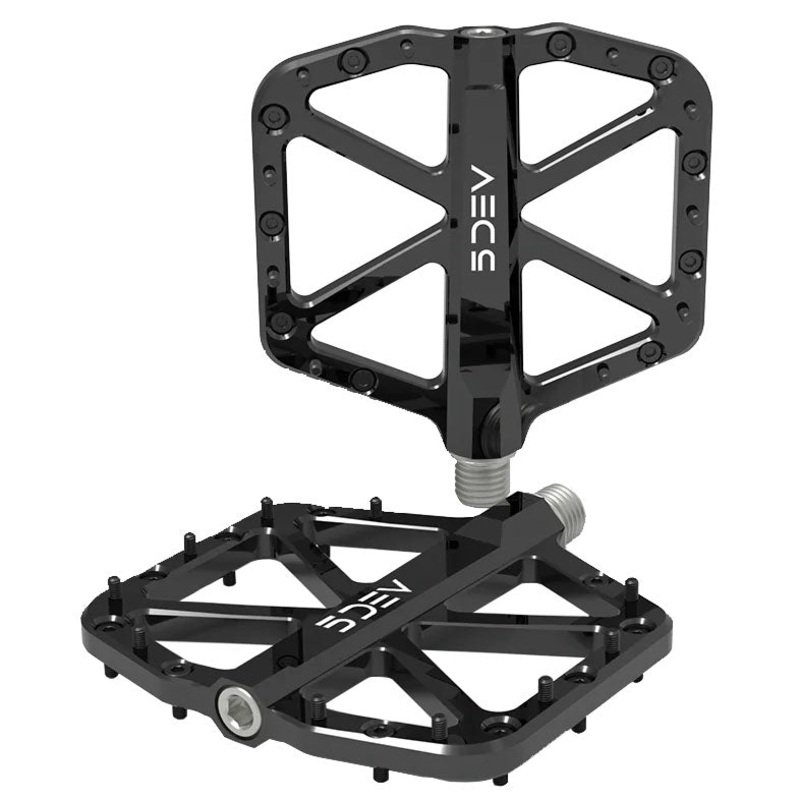Premium Aluminum All-Around Pedals for Trail, Enduro & DH | Durable Spindle, Double-Sealed Bearings, Custom Colors & Enhanced Grip Black