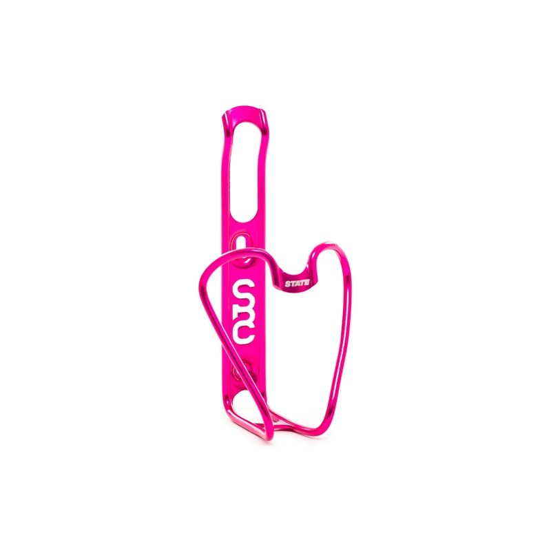 State Bicycle Co. Monogram 6061 Aluminum Anodized Bottle Cage – Pink 1- Cage