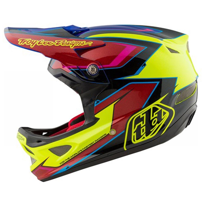 Troy Lee Designs D3 Composite Full Face Helmet – Cadence – Yellow-Red Cadence Yellow – Red X-Small