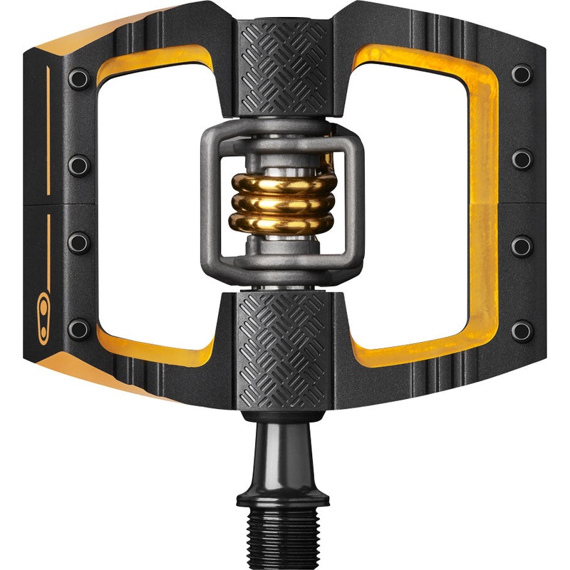 Crankbrothers Mallet DH 11 Pedals – Dual Sided Clipless with Platform, Aluminum, 9/16″, Black/Gold