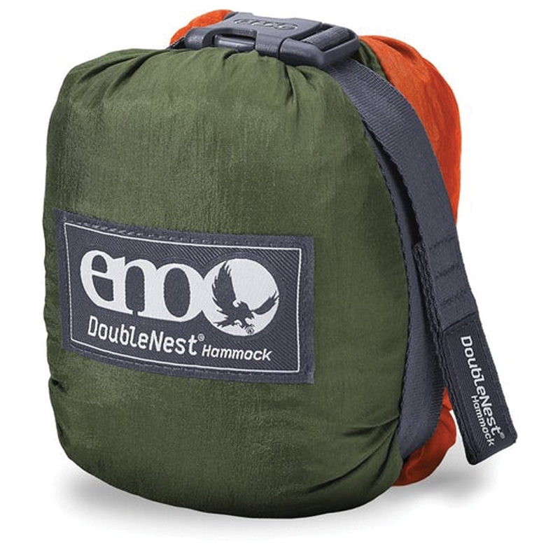Eno DoubleNest Hammock in Olive/Orange – Lightweight and Durable for Ultimate Relaxation