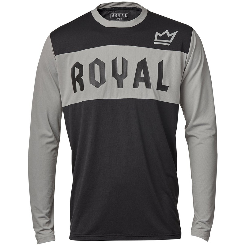 Royal Apex Long Sleeve MTB Jersey – Gray-Black Gray – Black X-Small
