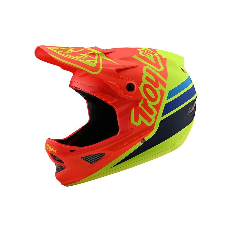 Troy Lee Designs D3 Fiberlite Full Face Helmet – Silhouette – Orange-Yellow – 2020 Orange – Yellow X-Small