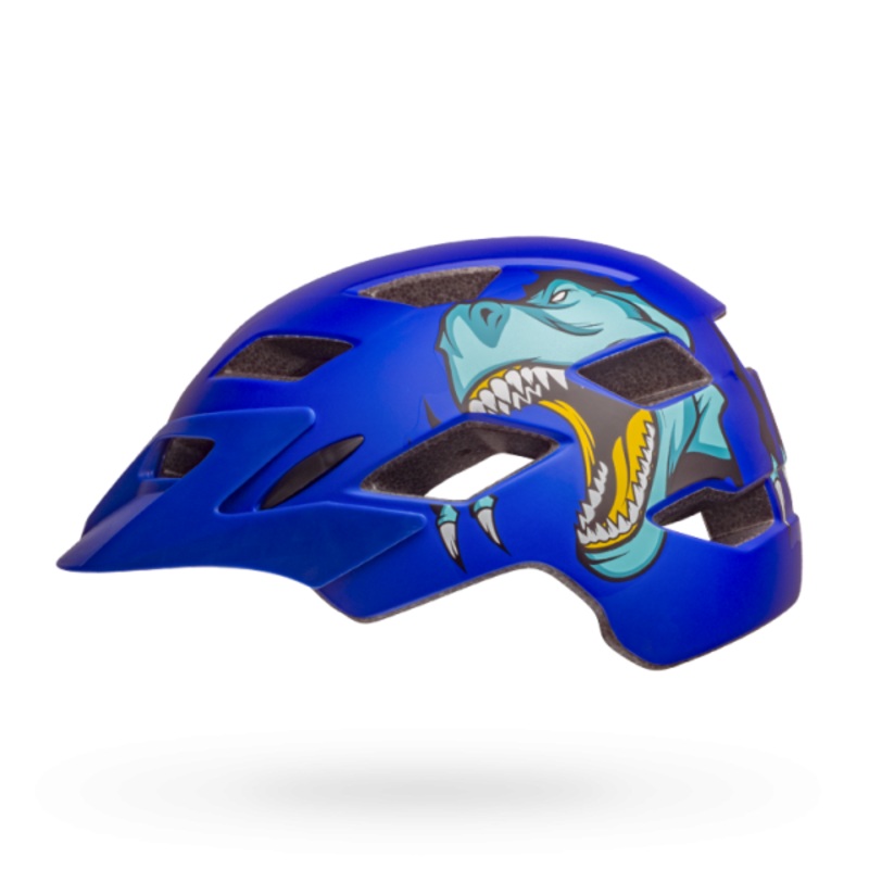 Bell Sidetrack Youth Helmet – T Rex-Matt Blue – 2019 T Rex – Matt Blue Universal Youth – 50-57cm