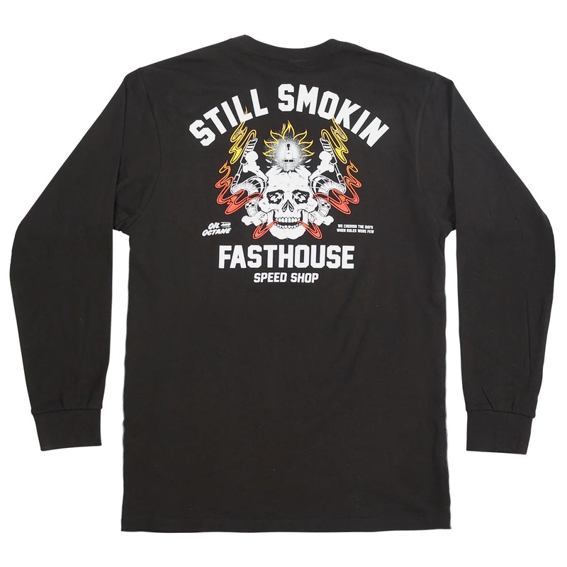 Fasthouse Smoke & Octane Long Sleeve Tee – Black Black Small
