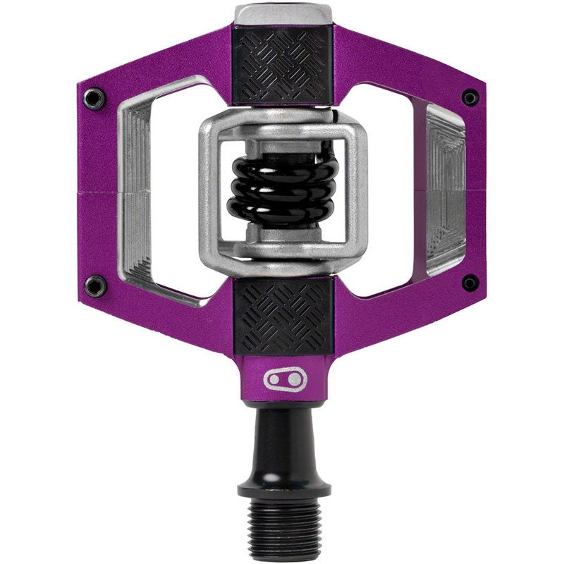 Crankbrothers Mallet Trail Pedals  Aluminum, Dual Sided Clipless & Platform, Mud-Shedding, Adjustable Pins, Durable Design for Mountain & Trail Riding Purple