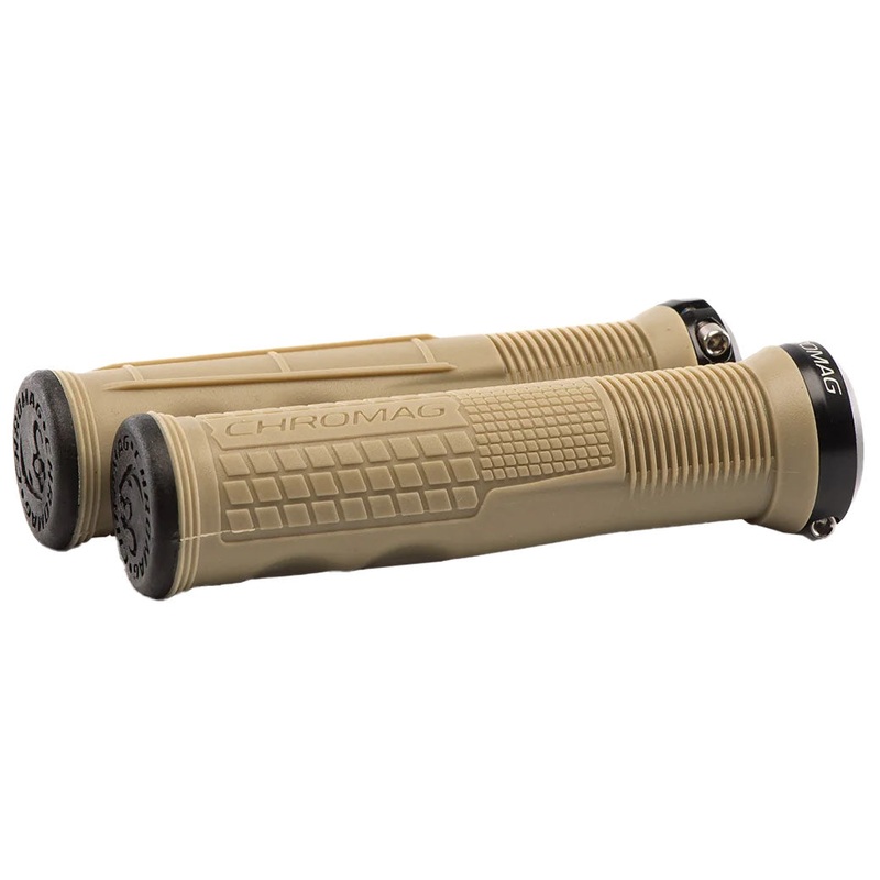 Chromag Format Grips Sand  30mm Single Clamp Bicycle Handlebar Grips with Articulated Zones, Durable Materials, and Comfort-Optimized Design Sand