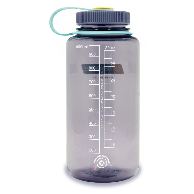 Eco-Friendly 32oz Nalgene Wide Mouth Bottles with 50% Recycled Content  Durable, Leak-Proof, BPA-Free, Reusable Water Bottles for Outdoors & Everyday Use AUBERGINE