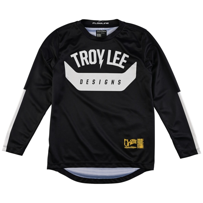 Troy Lee Designs Flowline Long Sleeve MTB Jersey – Youth – Aircore – Black Black X-Small