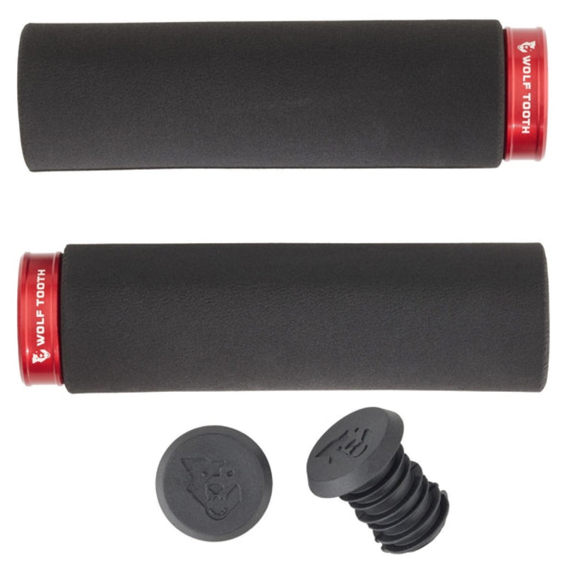 Wolf Tooth Components Lock-On Fat Paw Grip – Black-Red Black – Red