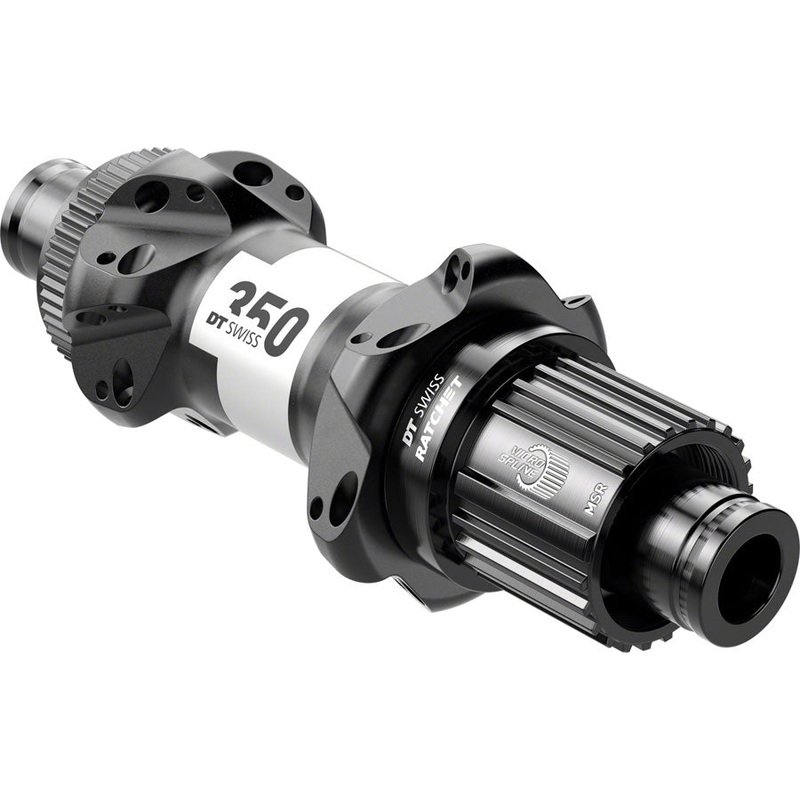 DT Swiss 350 Rear Hub – 12 x 142mm, Center-Lock, Micro Spline, Black, 24H, Straight Pull, 36pt
