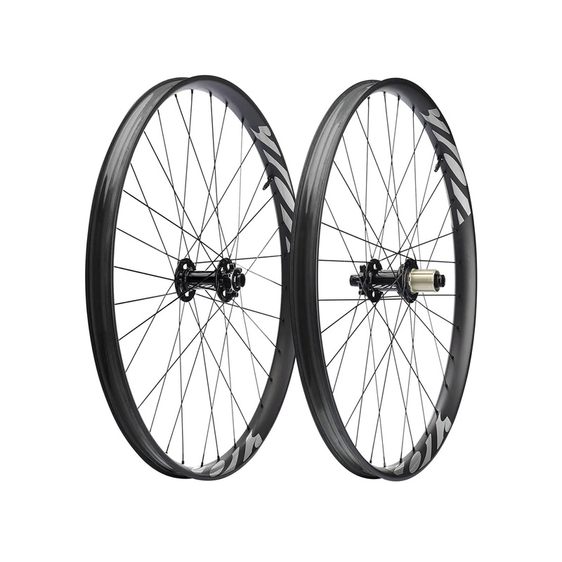 Ibis S35 Carbon Logo 29″ MTB Wheelset Black – White 15x110mm Front & 12x148mm Rear – MicroSpline