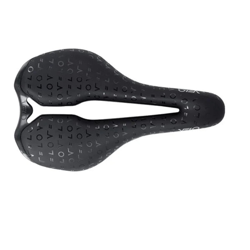 Velo Angel Revo Saddle – 148mm – Black Monogram Black Titanium Rail