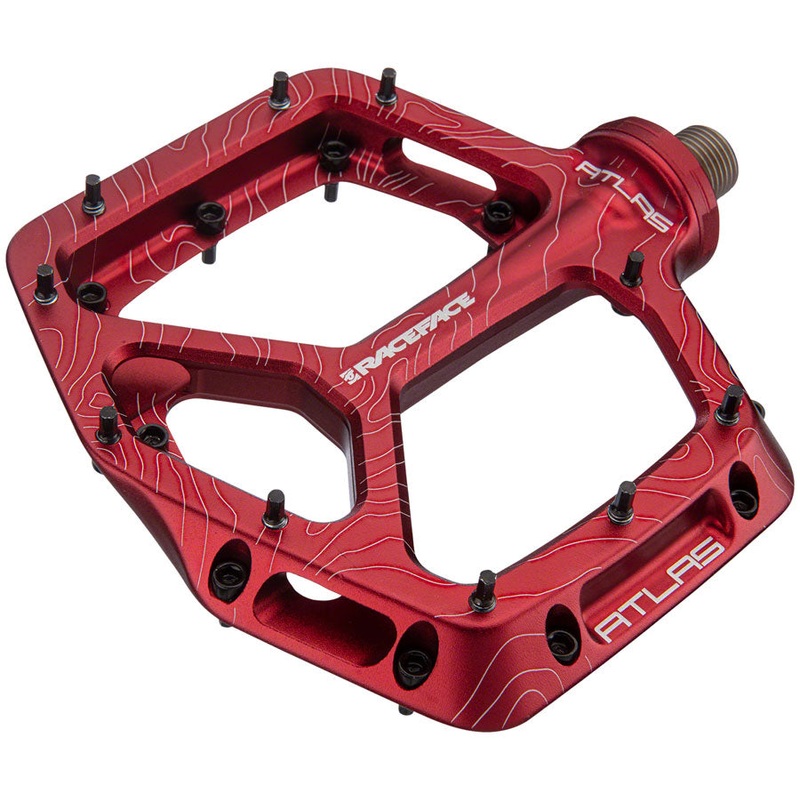 RaceFace Atlas Pedals – Platform, Aluminum, 9/16″, Red