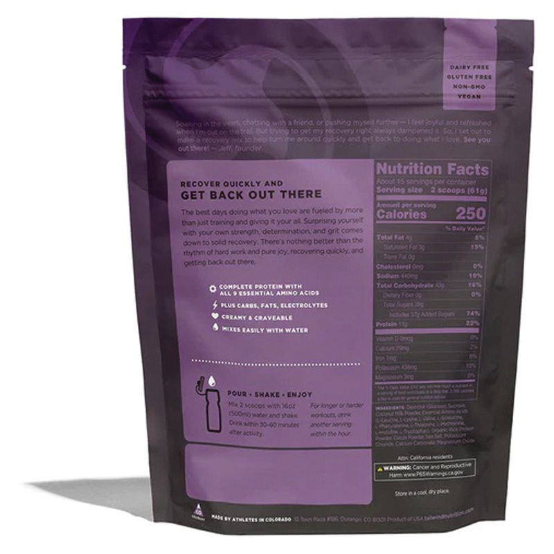 Tailwind Rebuild Recovery Drinks  Vegan, Organic Protein & Electrolytes for Superior Post-Workout Muscle Repair & Energy Replenishment CHOCOLATE