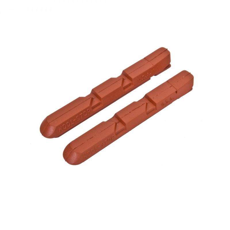 Kool-Stop V-Brake Pads & Inserts  Rim-Friendly, Water-Groove, Triple Compound Brake Shoes for Mountain & Road Bikes Salmon