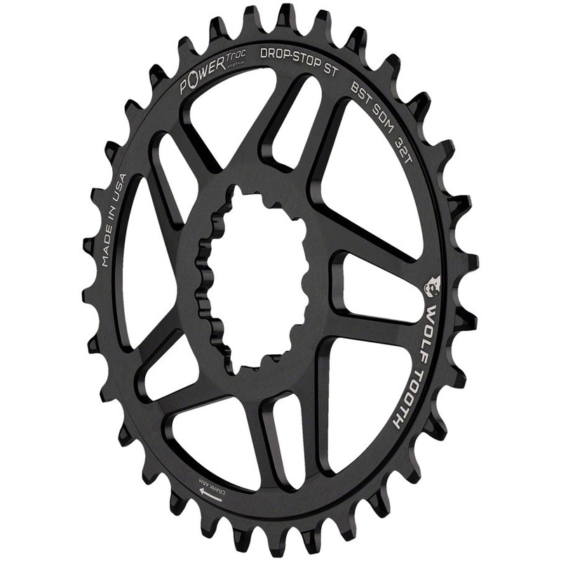 Wolf Tooth Direct Mount Chainring – 32t SRAM Direct Mount For SRAM 3-Bolt Boost Requires 12-Speed Hyperglide+ Chain BLK