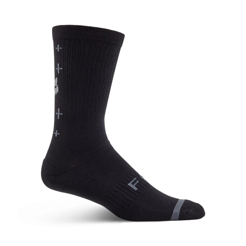 Fox Racing 8″ Defend Sock – Lunar – Black Black X-Small/Small
