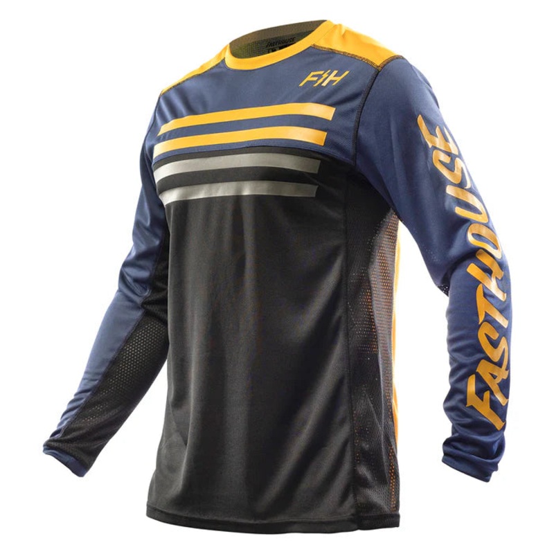 Fasthouse Grindhouse Tempo Jersey – Midnight Navy-Vintage Gold Midnight Navy – Vintage Gold Medium