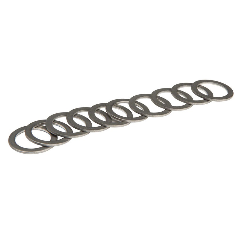 Wheels Manufacturing Bicycle Pedal Washers  Stainless Steel Spindle Protectors & Q-Factor Adjusters for Carbon Crank Compatibility Bag of 10