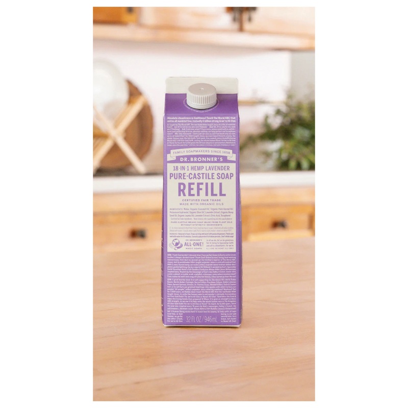 Dr. Bronner’s Lavender 32 Oz Refill Carton: Eco-Friendly and Soothing Lavender Scent