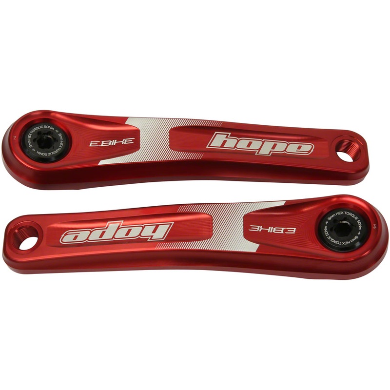 Hope Ebike Crank Arm Set – 165mm, ISIS, Specialized Offset, Red